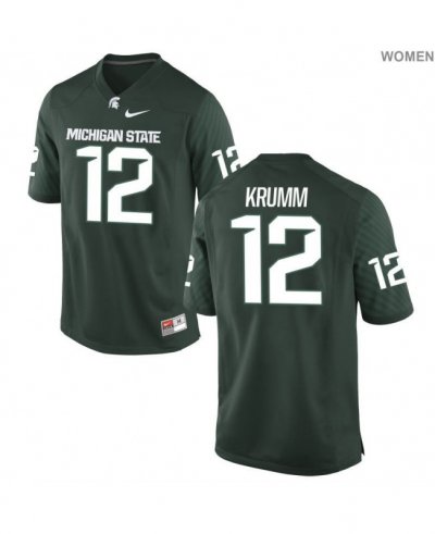 Women's Michigan State Spartans NCAA #12 Nick Krumm Green Authentic Nike Stitched College Football Jersey YC32Y62IE